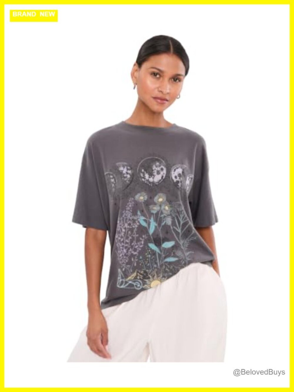 Oversized Boyfriend Fit Short Sleeve Crew Neck Cotton Tee